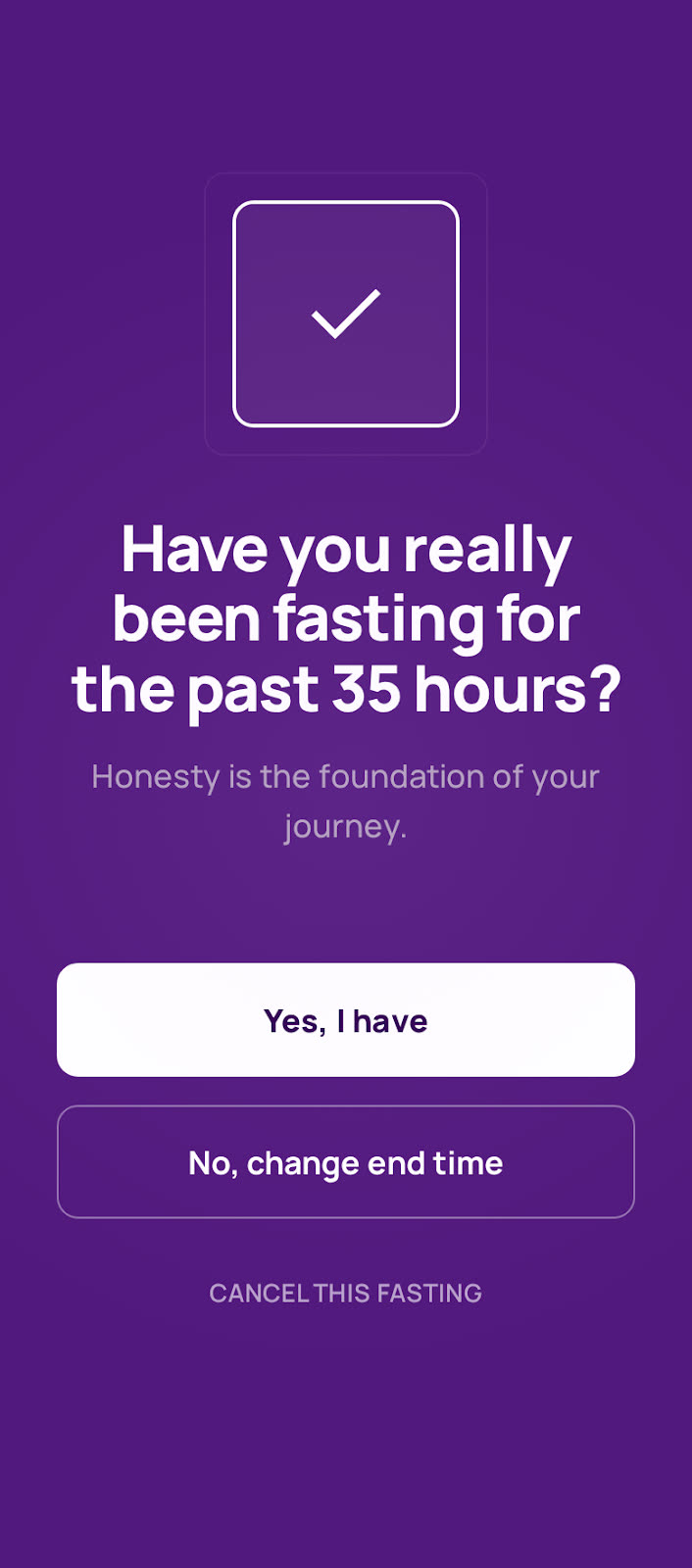 Honesty check screen